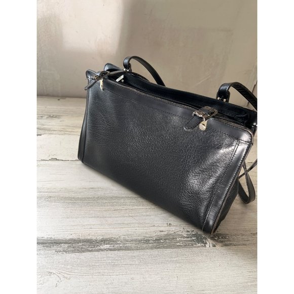 Jr USA Julius Resnick woman’s black leather long handled satchel purse vintage - Picture 3 of 15